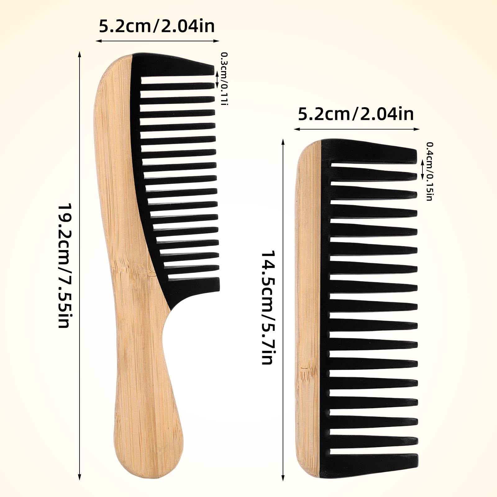 Penitue peigne bois dents larges sans poignée démêlage rapide