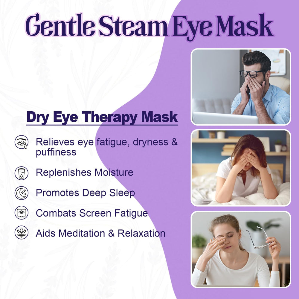 PENNTR Masque yeux vapeur chaud en action pour soulager la fatigue oculaire.