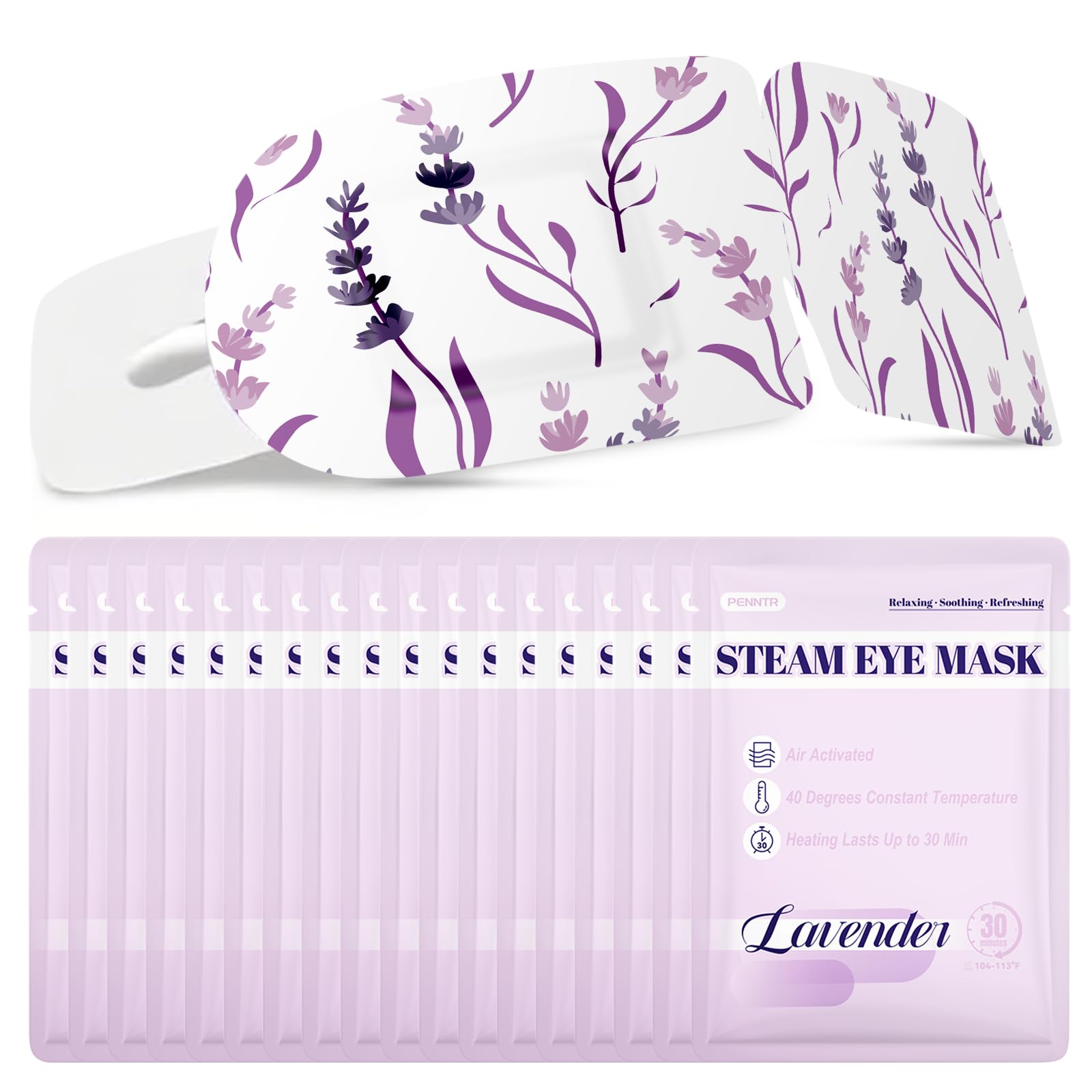 PENNTR Masque yeux vapeur chaud, emballage individuel pratique pour voyage.