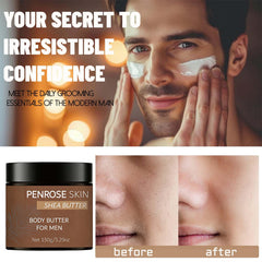 Application rapide du Penrose Skin Body Butter sur la peau propre et légèrement humide.