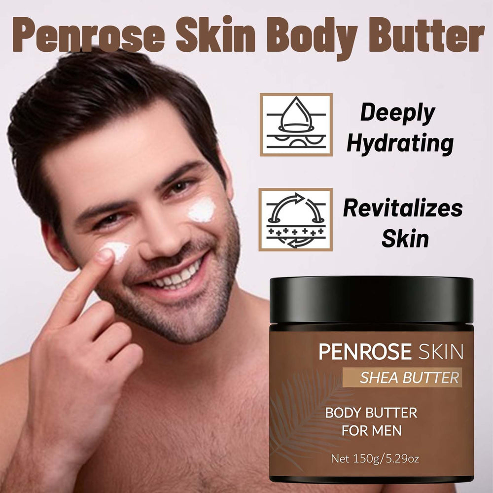 Texture crème légère du Penrose Skin Body Butter pour absorption rapide.