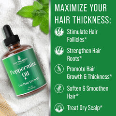 Application quotidienne Peppermint Hair Growth Oil : massage facile et soin capillaire pratique.