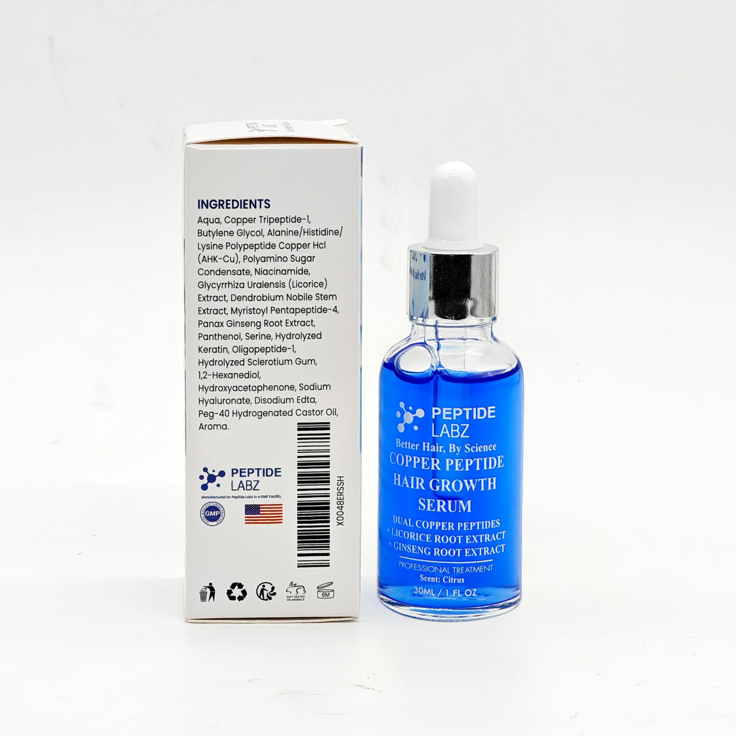 Cheveux visiblement plus épais après une utilisation continue avec PeptideLabz.