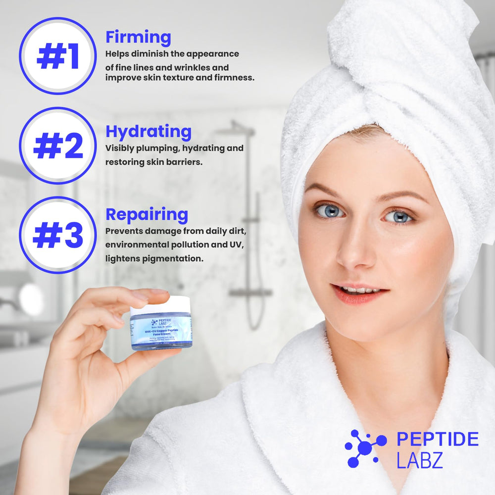 PeptideLabz crème-visage cuivre-tripeptide-1-texture riche, enveloppante et hydratante.