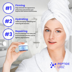 PeptideLabz crème-visage cuivre-tripeptide-1-texture riche, enveloppante et hydratante.