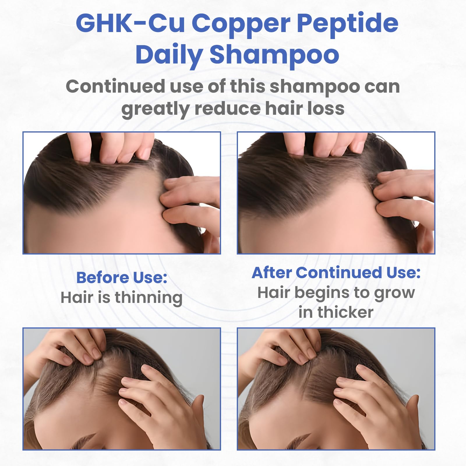 PeptideLabz Shampoing Cuivre — flacon argenté et texture veloutée