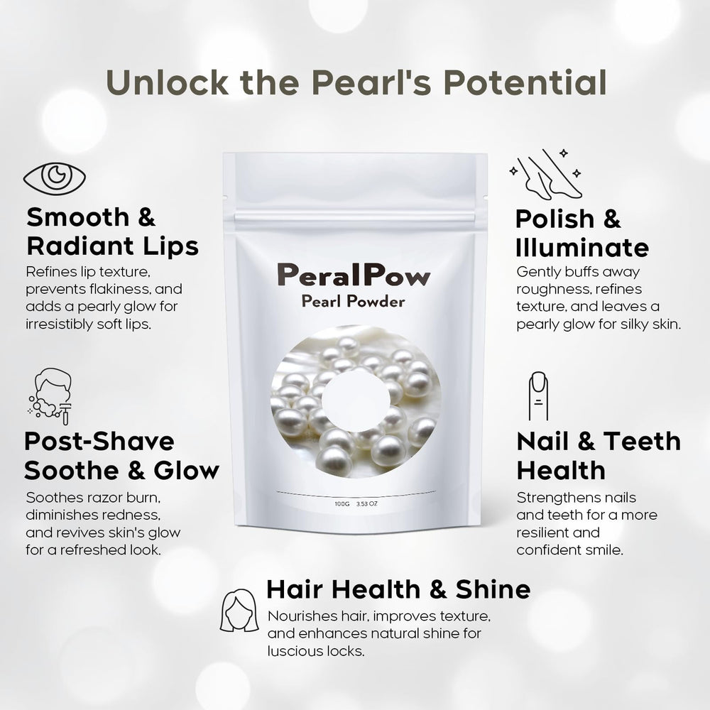 Ingrédients organiques et perles qui nourrissent la peau.