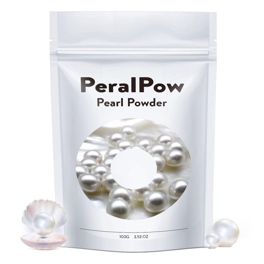 Peralpow Poudre de perles en bouteille pour un éclat naturel.