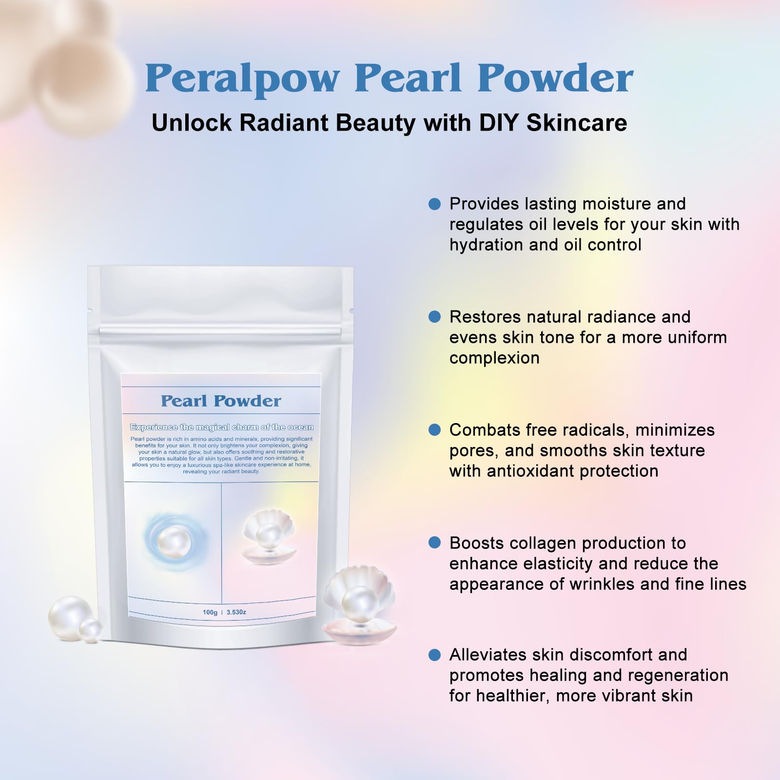 Peralpow poudre de perles – masque visage au miel, hydratation en profondeur.