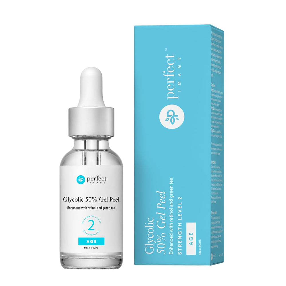 Perfect Image peeling glycolique 50% : bouteille de 30 ml prête à l’exfoliation en douceur.