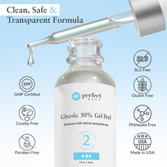 Hydratation améliorée grâce au Perfect Image peeling glycolique 50% pour une peau plus souple.