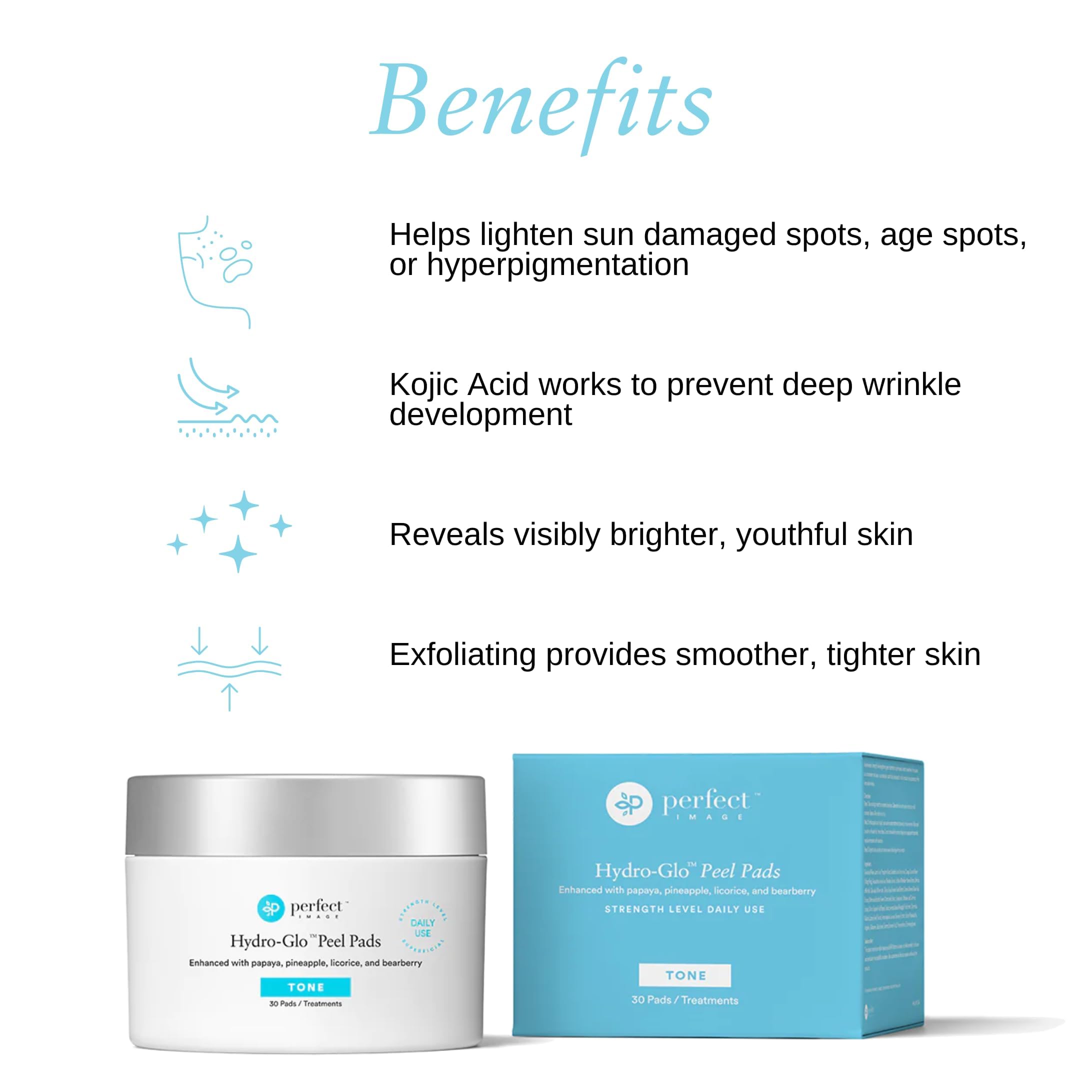 Exfoliation douce des Hydro-Glo Peel Pads pour une peau lisse