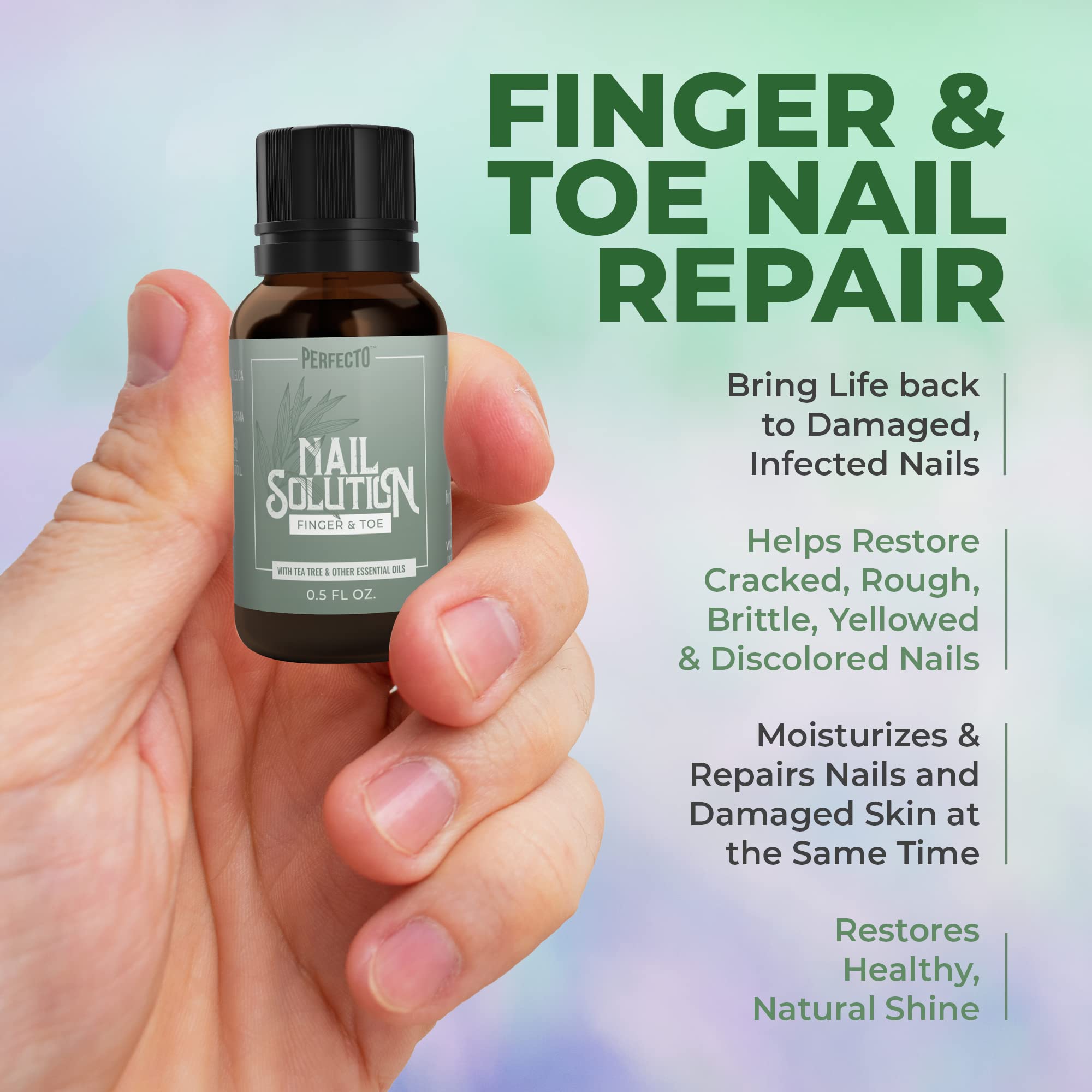Perfecto ingrédients naturels; huiles essentielles pour support des ongles.