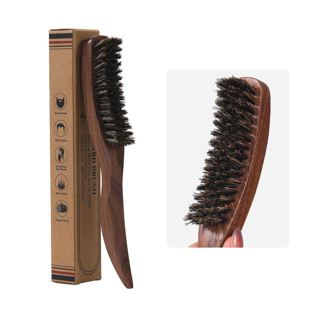 Brosse PERFEHAIR pour lissage arrière courbé, contrôle précis et fini lisse.