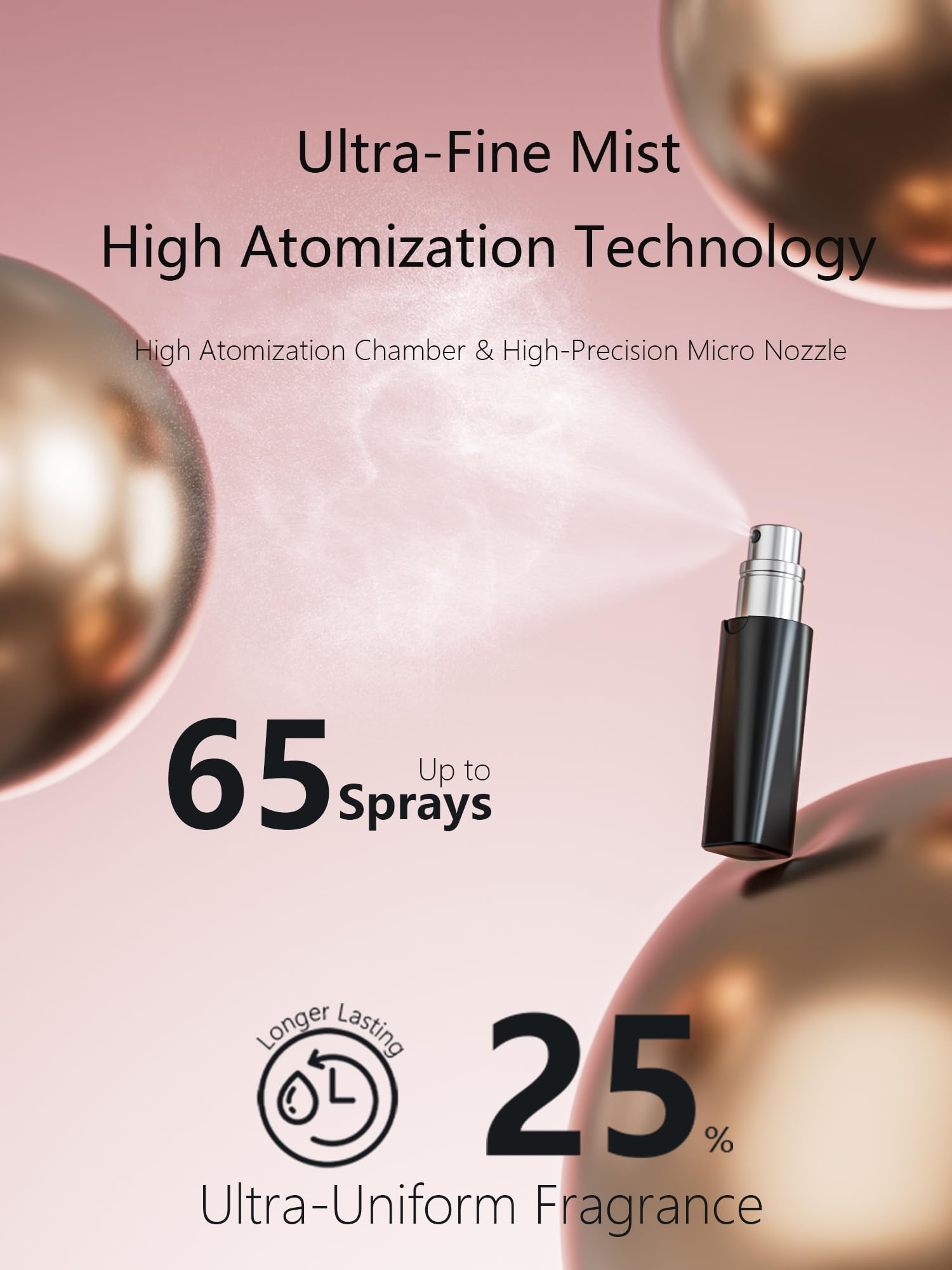 Perfume Pod ATOM01 buse fine HD pour une pulvérisation homogène.