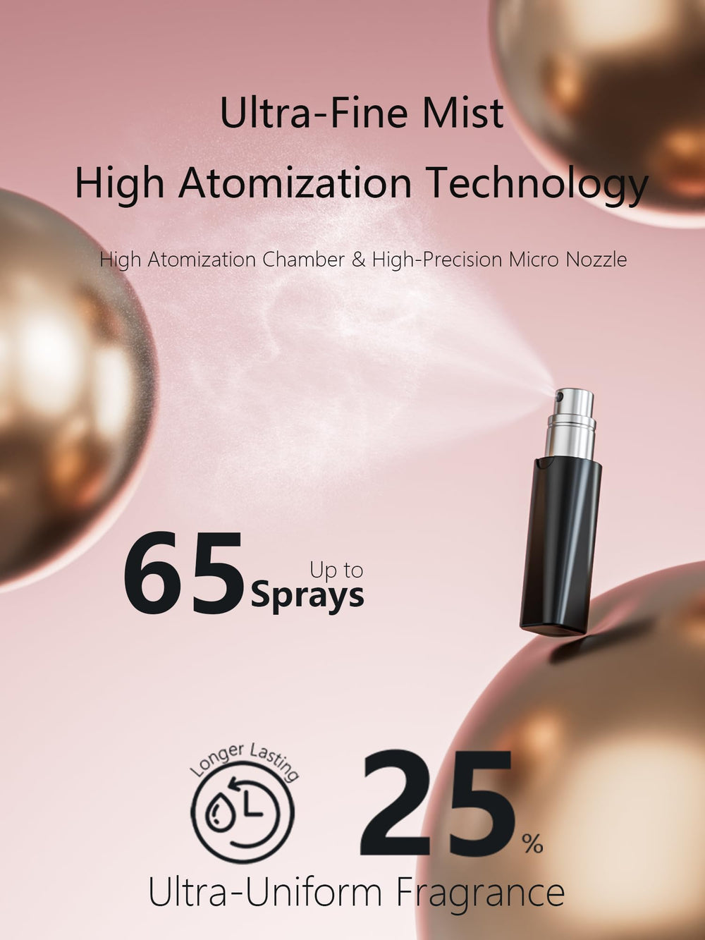 Perfume Pod ATOM01 buse fine HD pour une pulvérisation homogène.