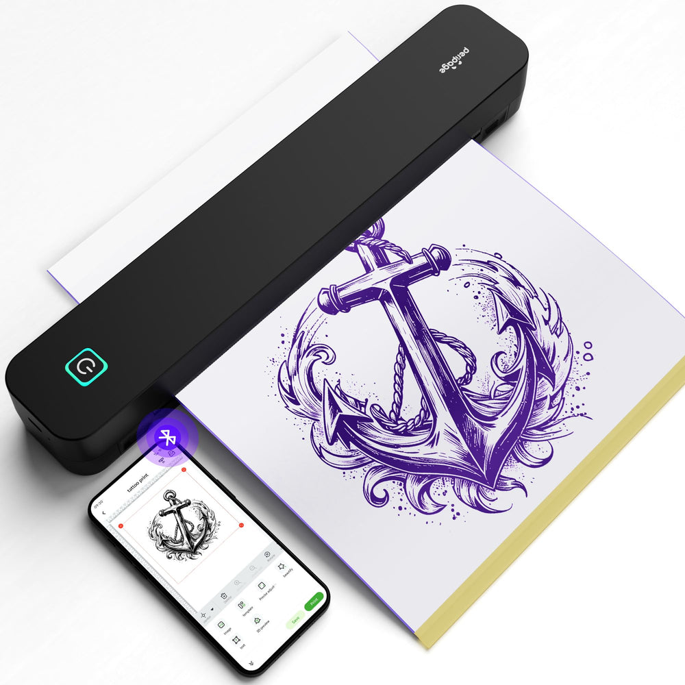 PeriPage P92 imprimante stencil tatouage portable avec impressions rapides et propres.