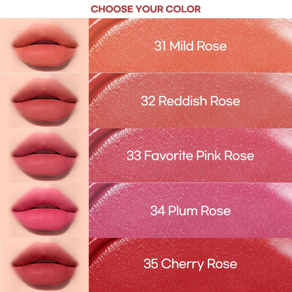 Peripera Ink Airy Velvet Lip Tint lèvres, teinte rose rougeâtre pour look naturel.