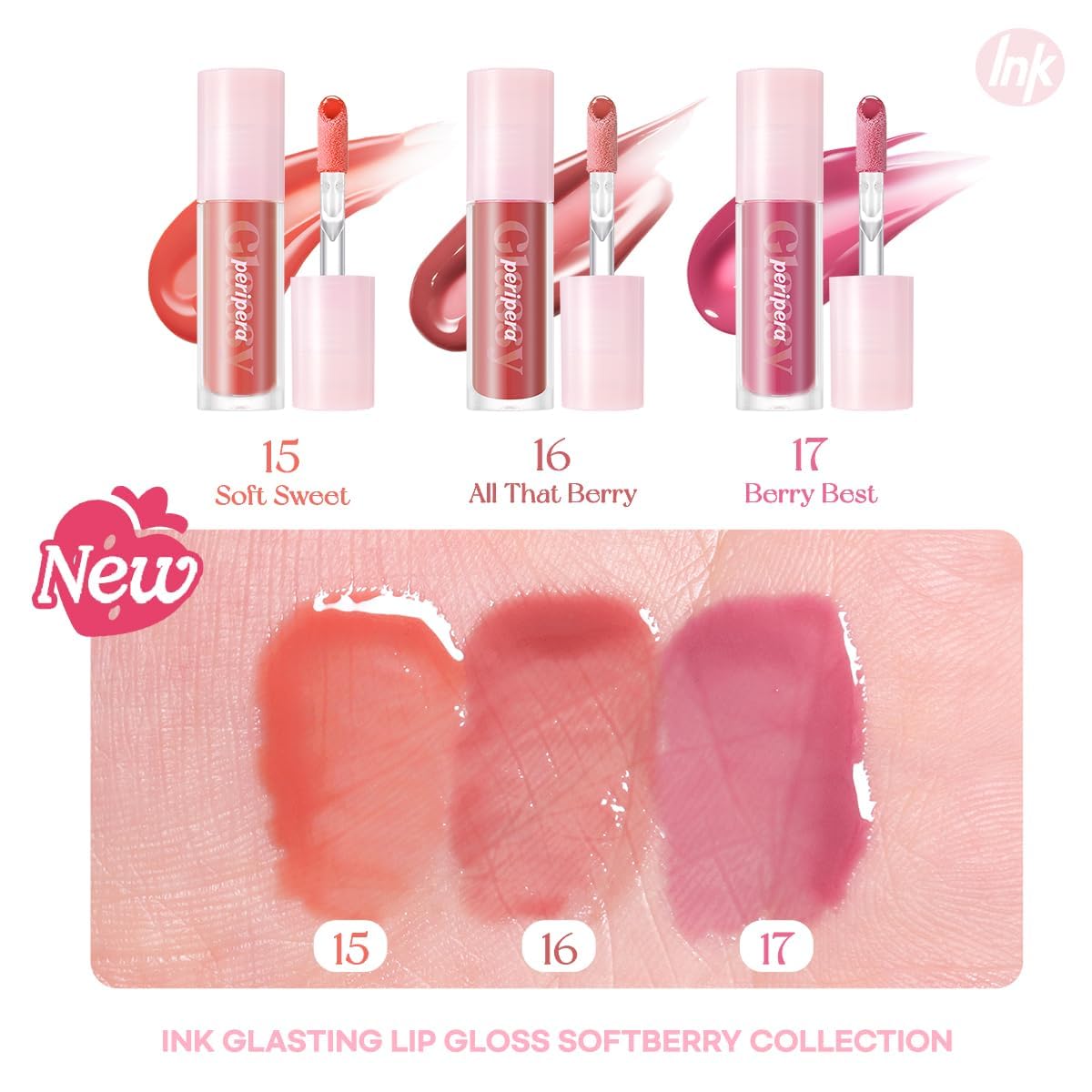 Peripera Ink Glasting Lip Gloss hydratation grâce à huile de jojoba et huile de mangue.