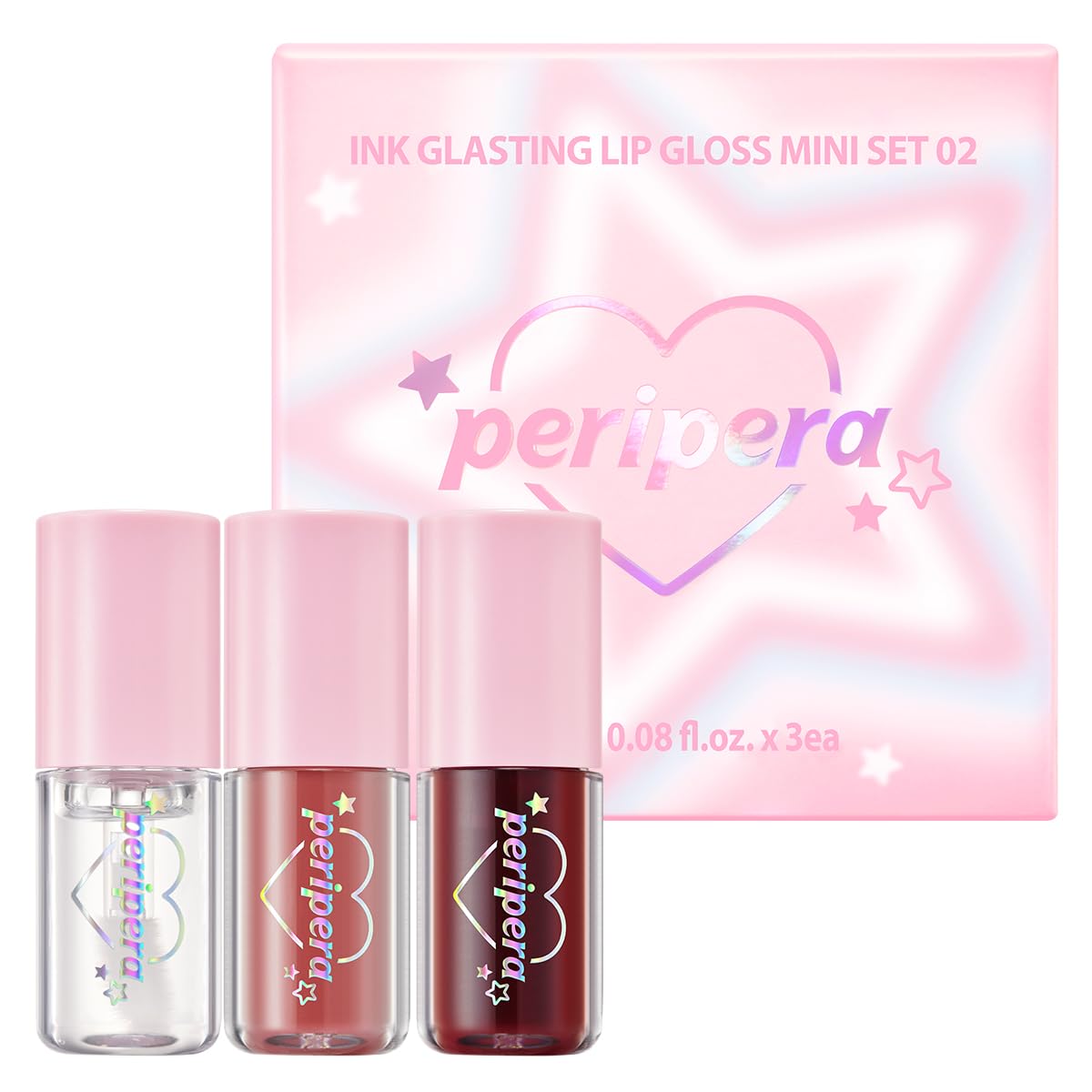 Peripera Ink Glasting Mini Coffret — fini verre sur les lèvres, éclat durable