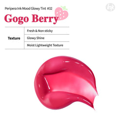 Effet glow lumineux avec Peripera Ink Mood Glowy Tint pour lèvres éclatantes.