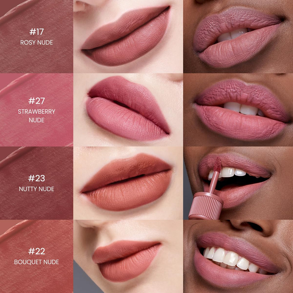 Peripera Ink The Velvet Lip Tint offre eclat-nude-rose pour un look quotidien naturel.