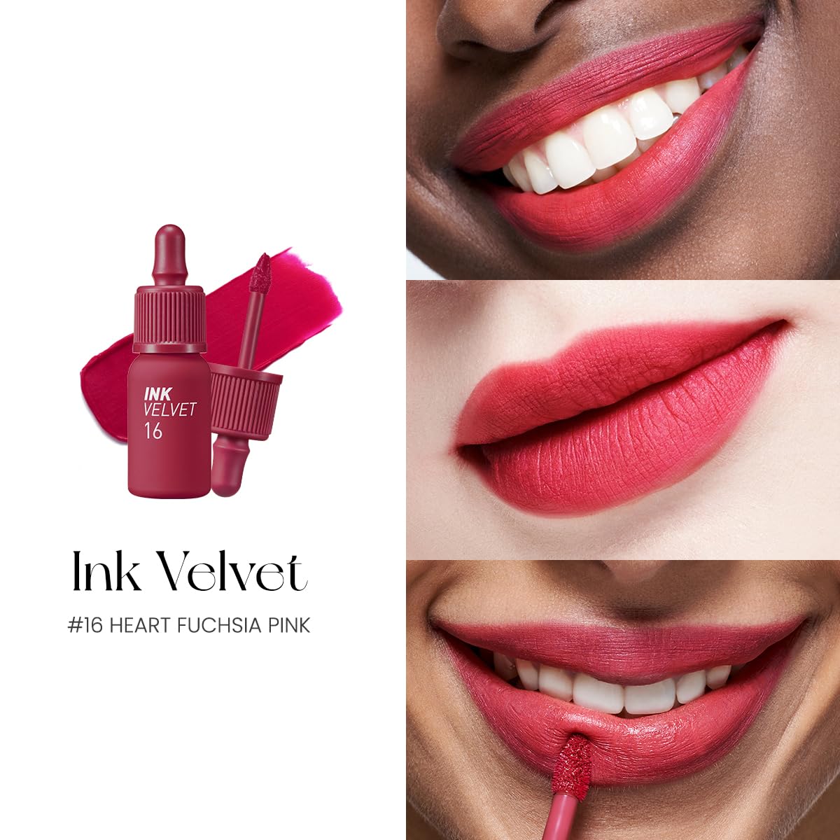Teinte Heart Fuchsia de Peripera pour lèvres audacieuses et durable.