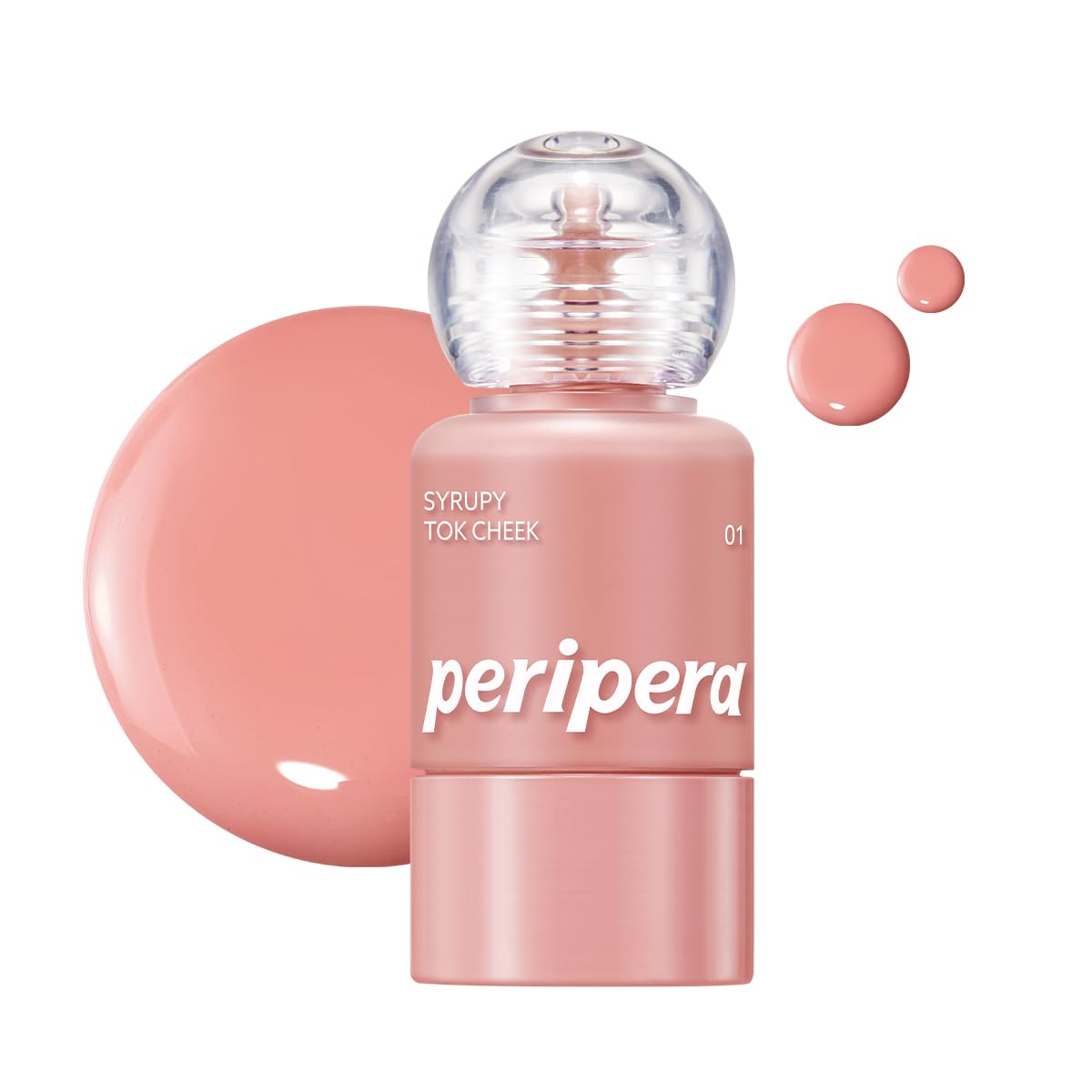 Bouteille Peripera Syrupy Tok Cheek avec pompe pour une application précise et rapide.