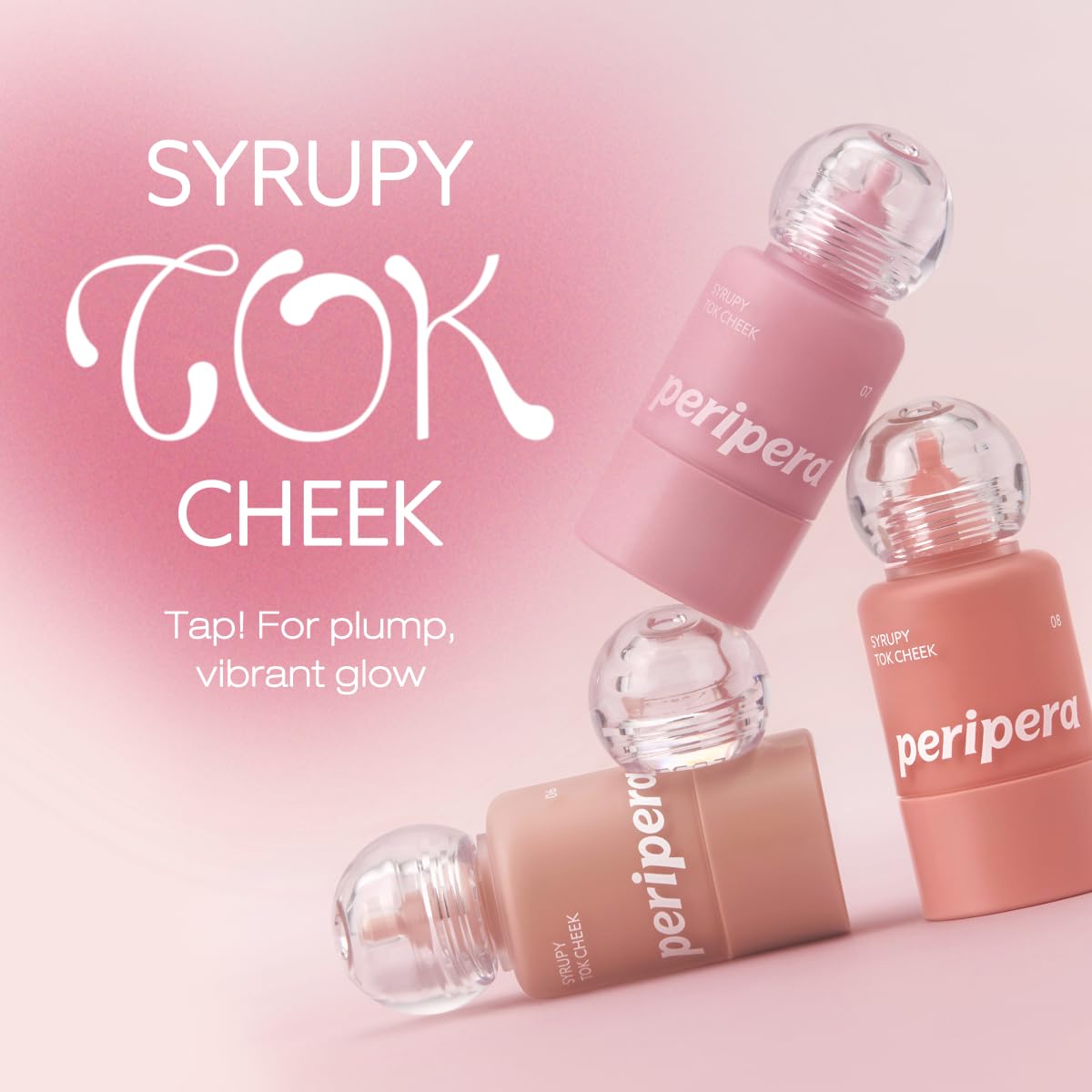 Teinte rose Peripera Syrupy Tok Cheek pour une fraîcheur naturelle.