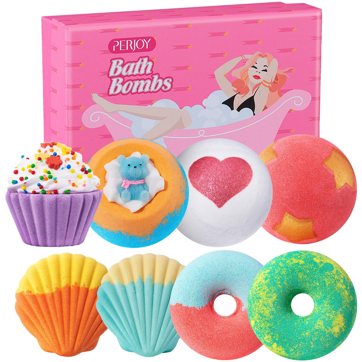 Perjoy Boules de Bain – rose, design unique pour un moment spa à domicile