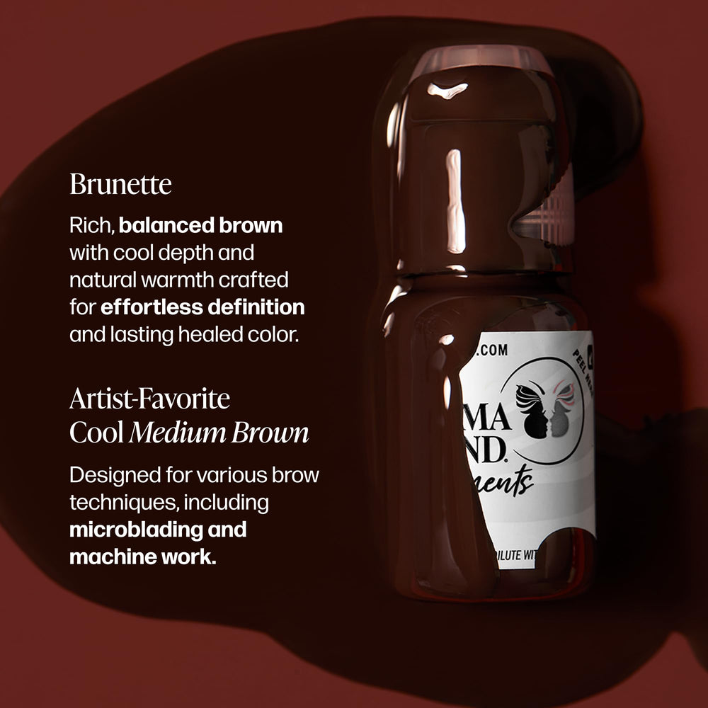 Marque Perma Blend Brunette – échantillon teinte sourcils, aperçu clair.