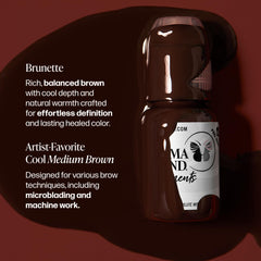 Marque Perma Blend Brunette – échantillon teinte sourcils, aperçu clair.