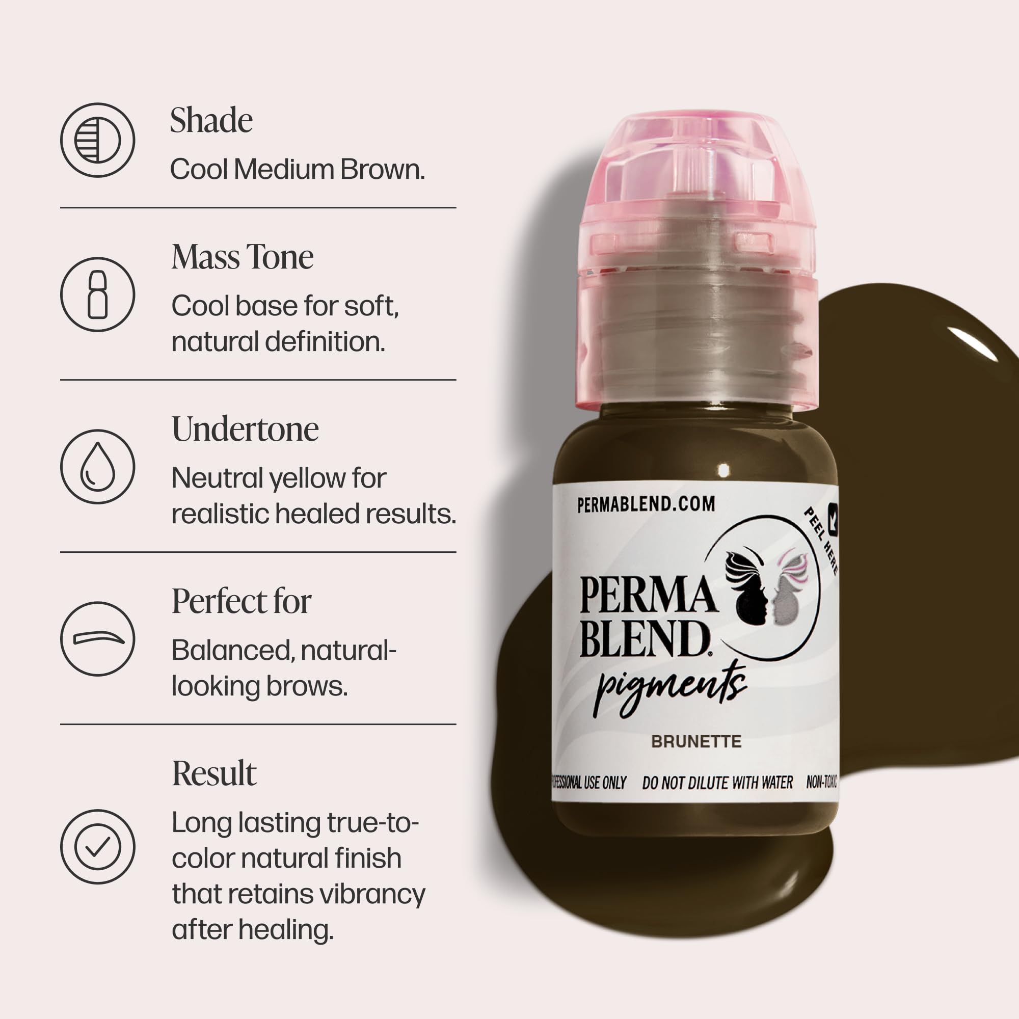 Marque Perma Blend Brunette – pot pigment sourcils, application précise.