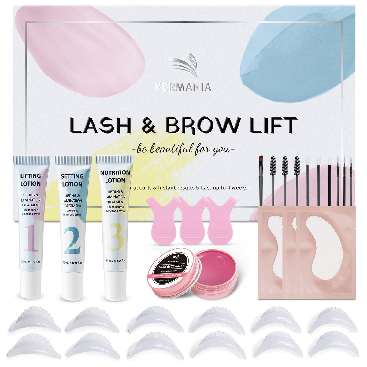 PERMANIA Kit Relevage Cils Coréen – ensemble complet pour application précise