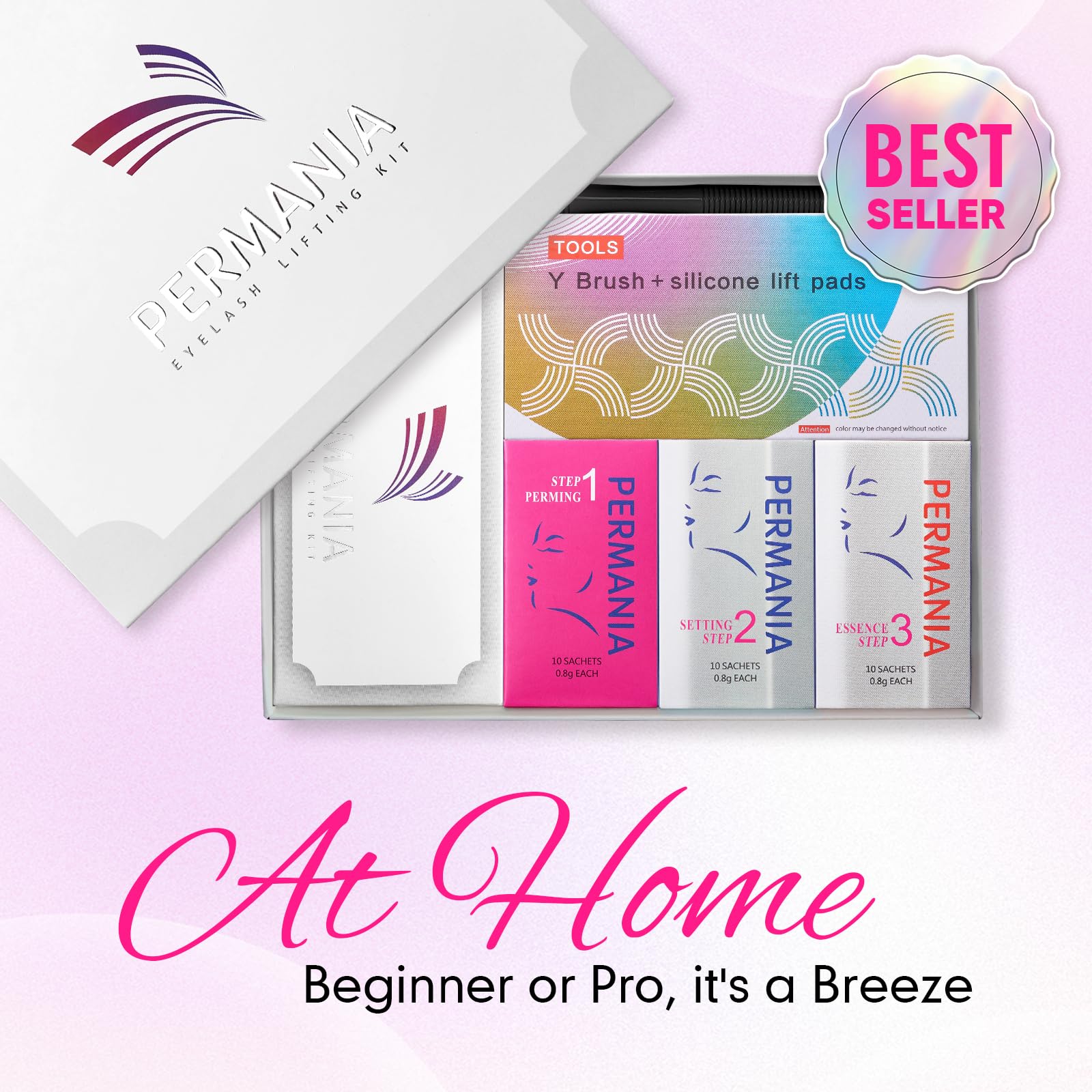 PERMANIA Lash Lift Kit, nettoyant et nourrisseur pour des cils sains