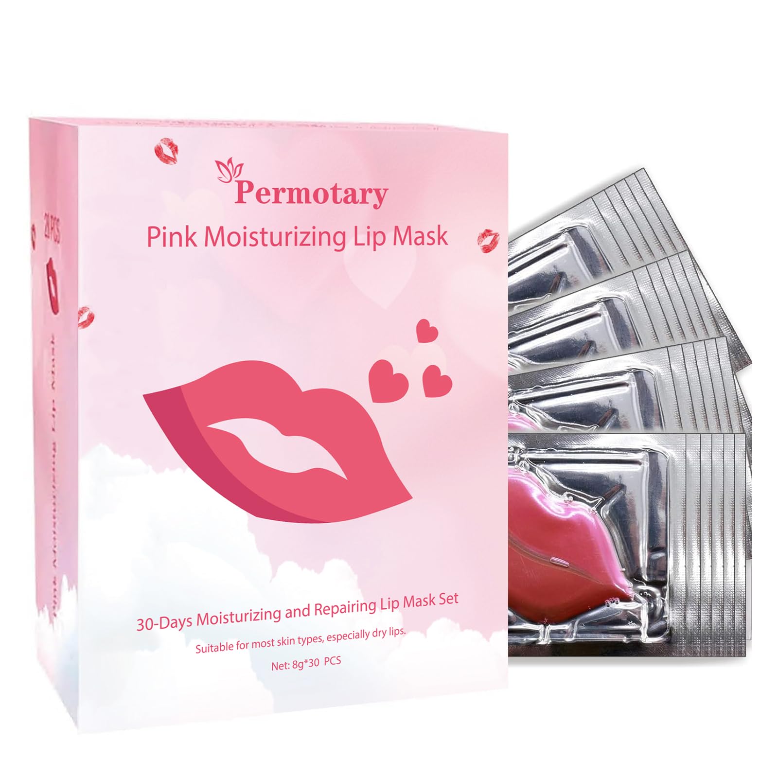 Permotary masque lèvres collagène cristal, hydratation profonde et douceur.
