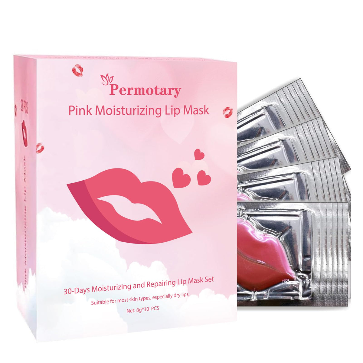Permotary masque lèvres collagène cristal, hydratation profonde et douceur.