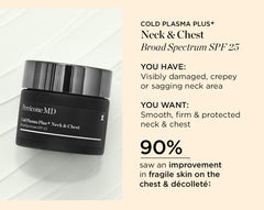 Perricone MD Cold Plasma Plus application facile sur le cou et le décolleté.