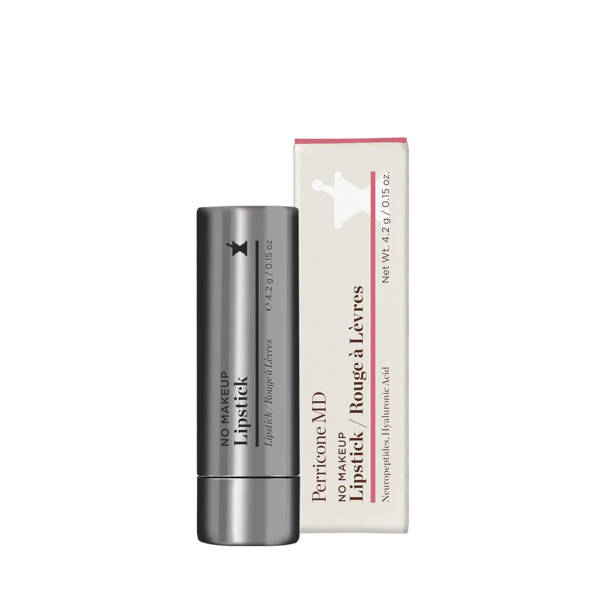 Rouge Perricone MD Original Pink sur les lèvres, couleur naturelle et hydratante.