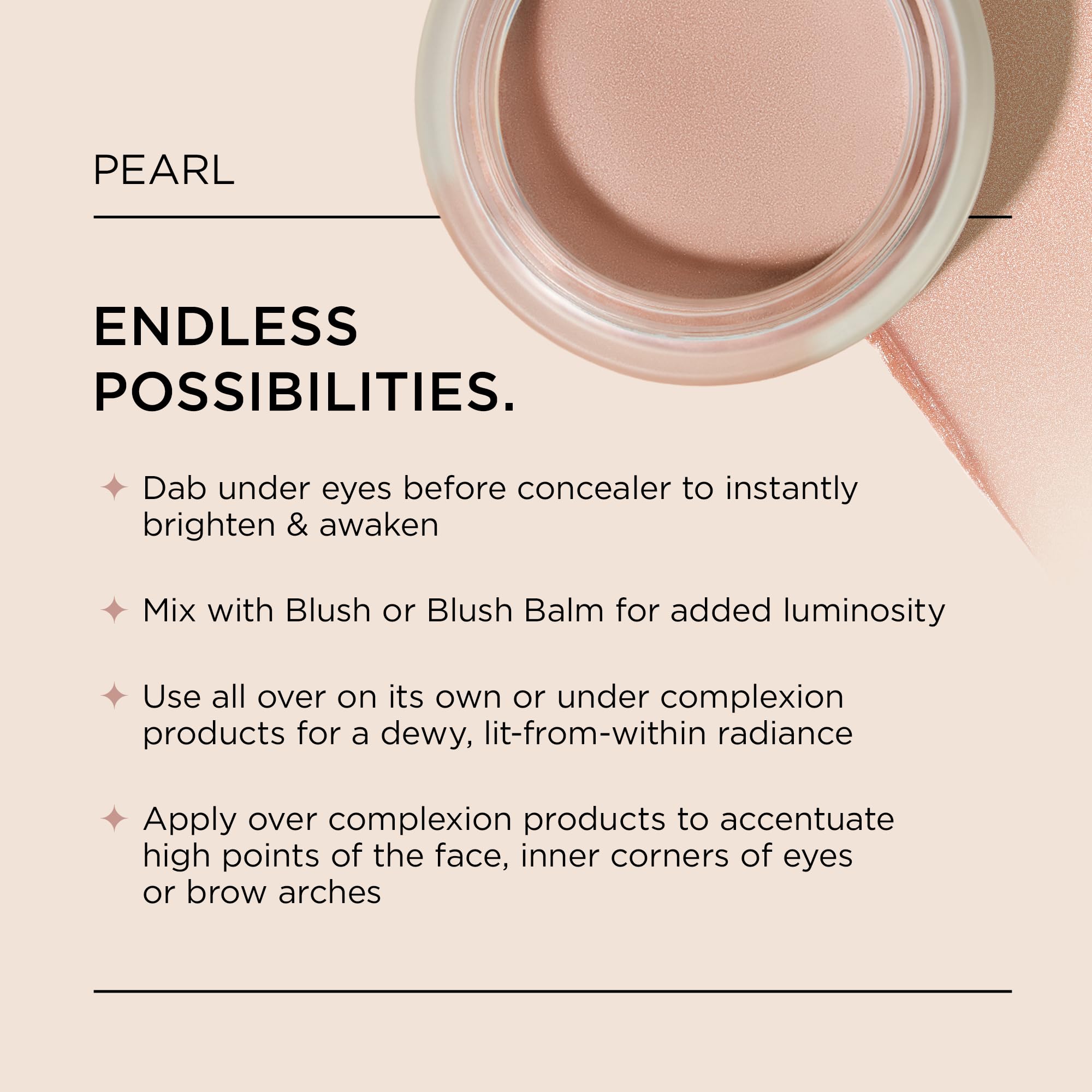 Perricone MD No Makeup Radiant Glow Balm Pearl format compact et portable.