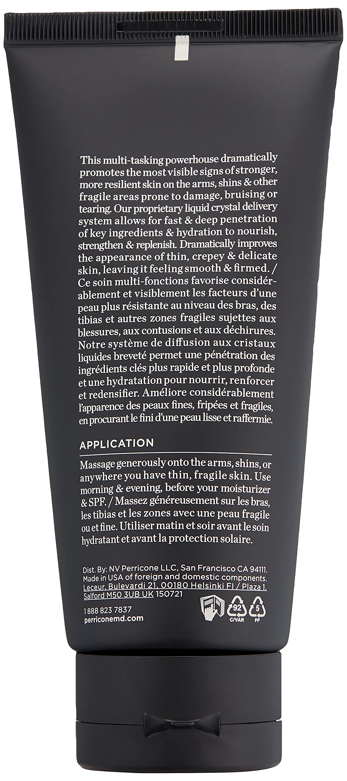 Bras: peau plus ferme et uniforme après l’application.