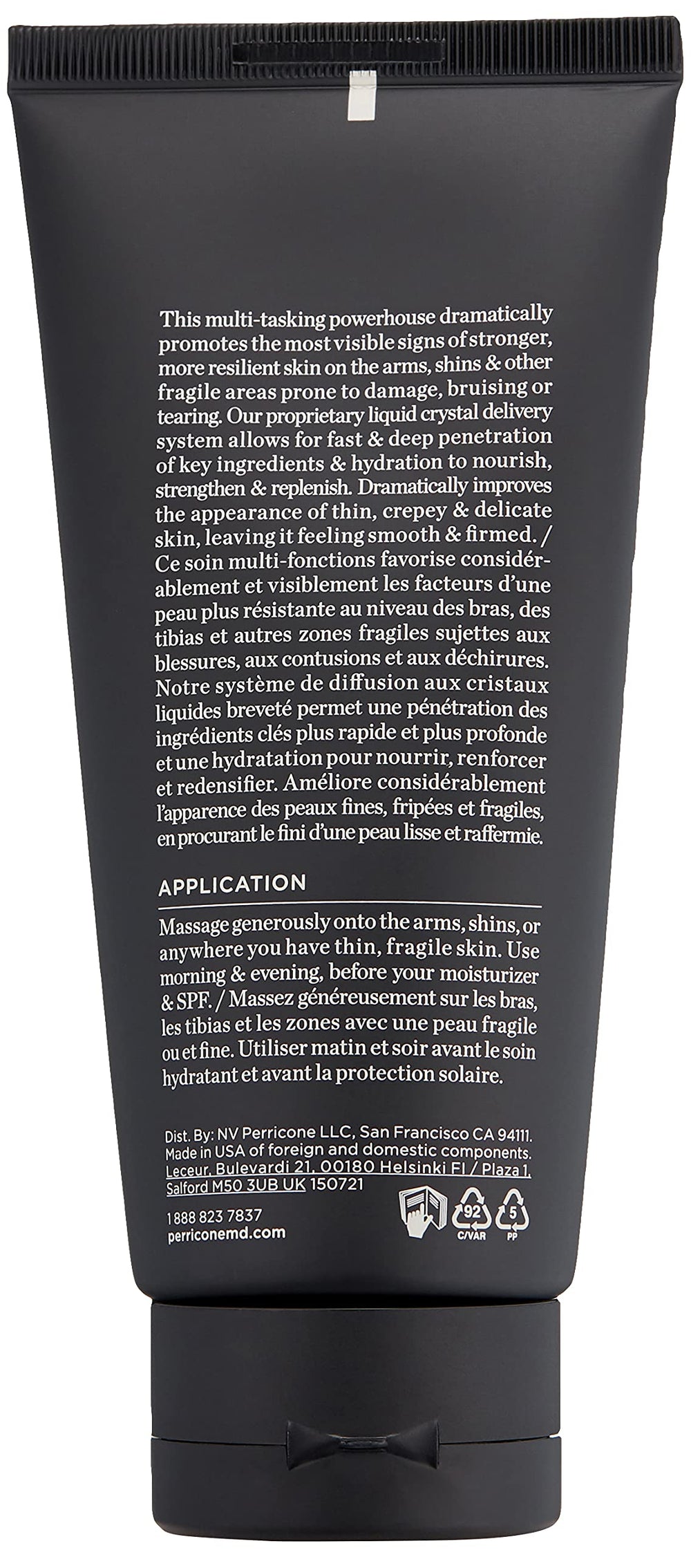 Bras: peau plus ferme et uniforme après l’application.