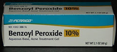 Perrigo gel acné 10% texture gel, application rapide et légère