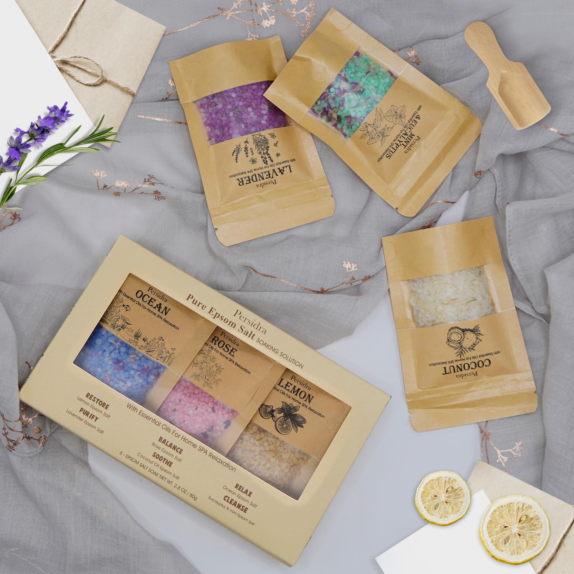 Sels de bain Persidra citron 80 g énergie et éveil du bain