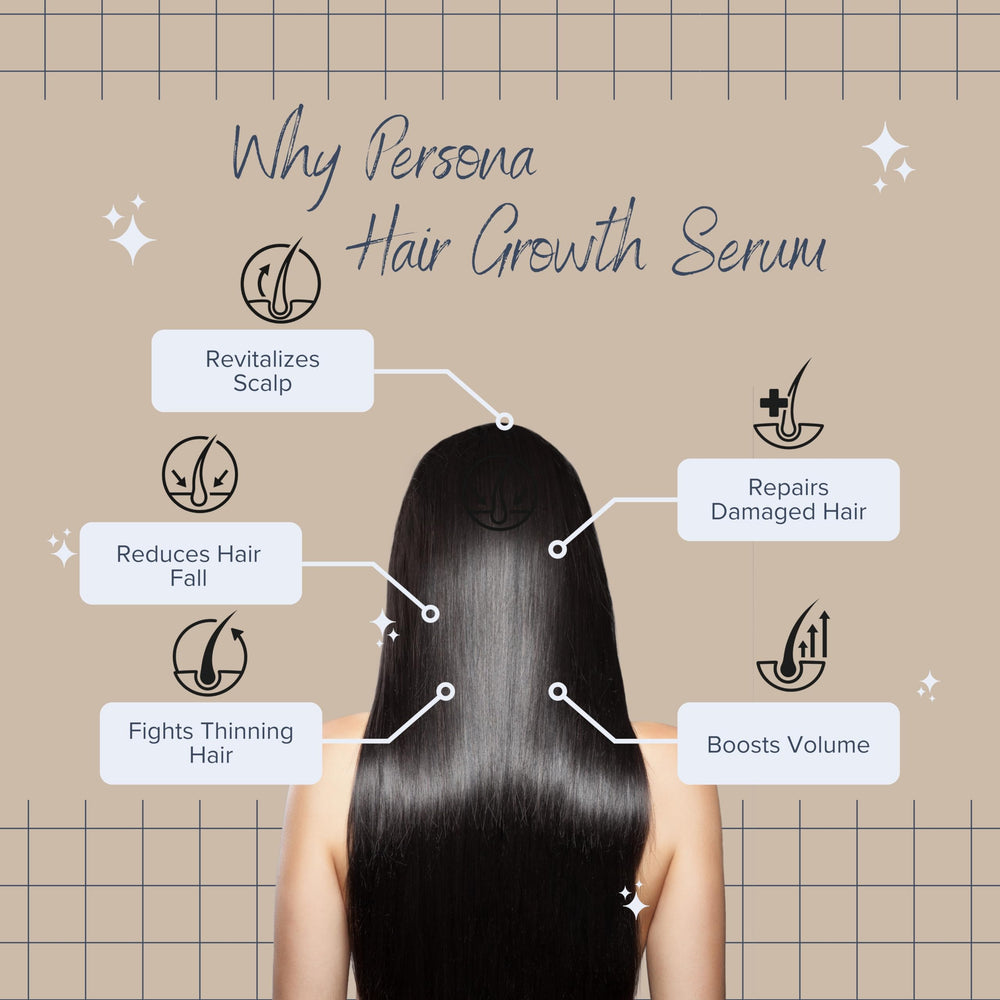 Densité capillaire visuelle améliorée grâce au sérum Persona Beauty.