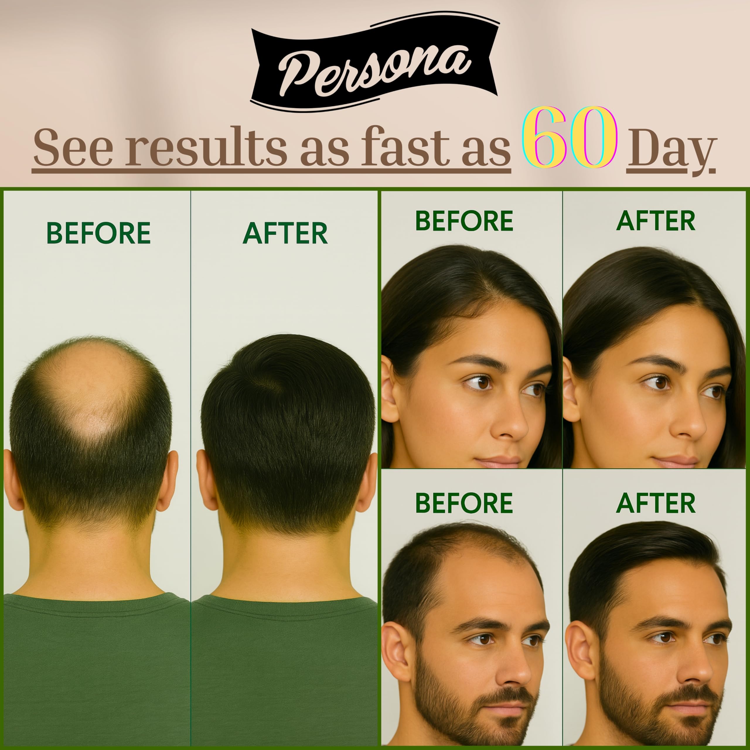 Massage du cuir chevelu avec Persona Beauty, favorisant la circulation et absorption.
