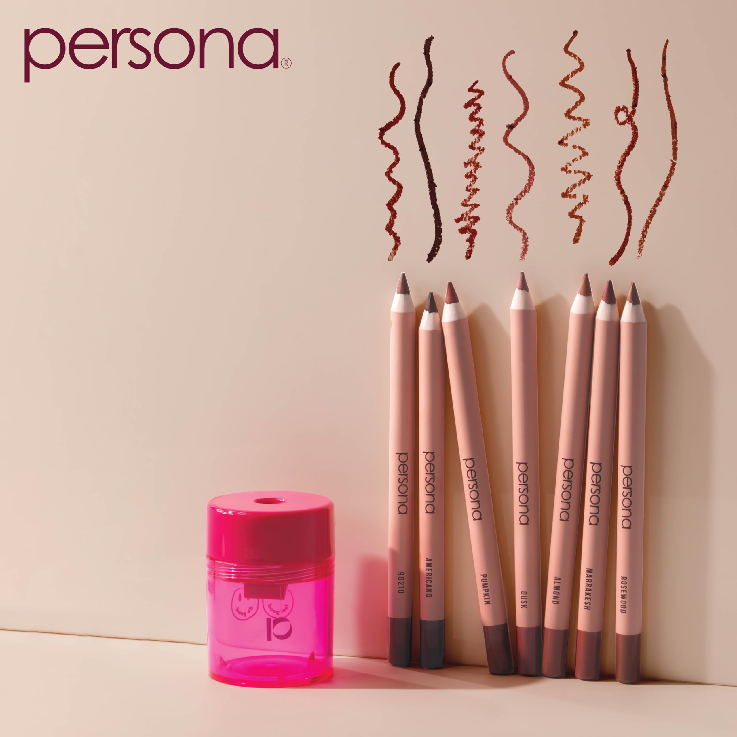 PERSONA Lip Liner Pencil – hydratation assurée par l’huile de jojoba pour lèvres confortables.