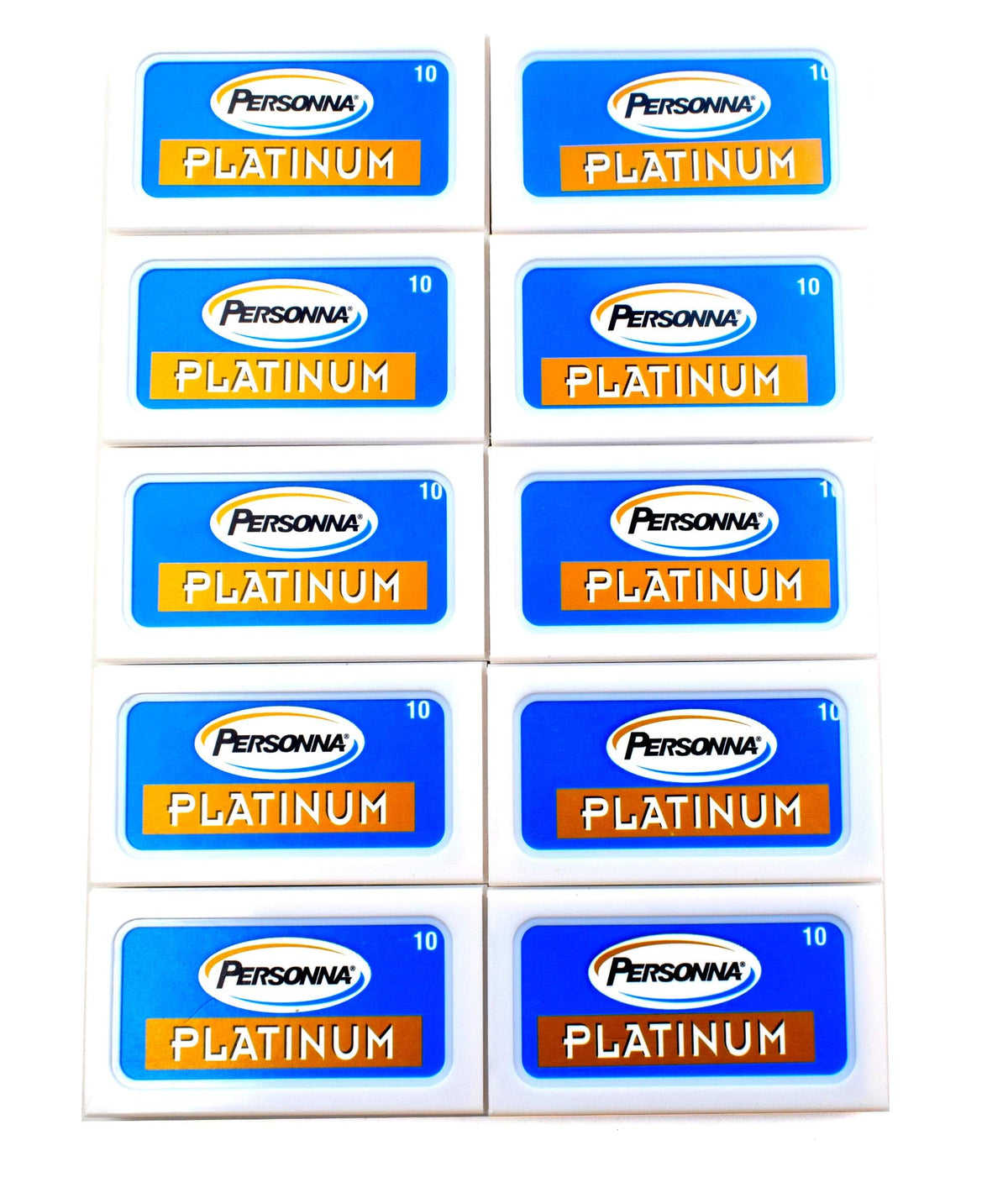 Lames Personna Platinum, lames double-tranchant, rasage précis et durable.