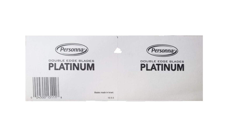 Ensemble de cinq boîtes Personna Platinum Red Chrome pour rasages répétés.