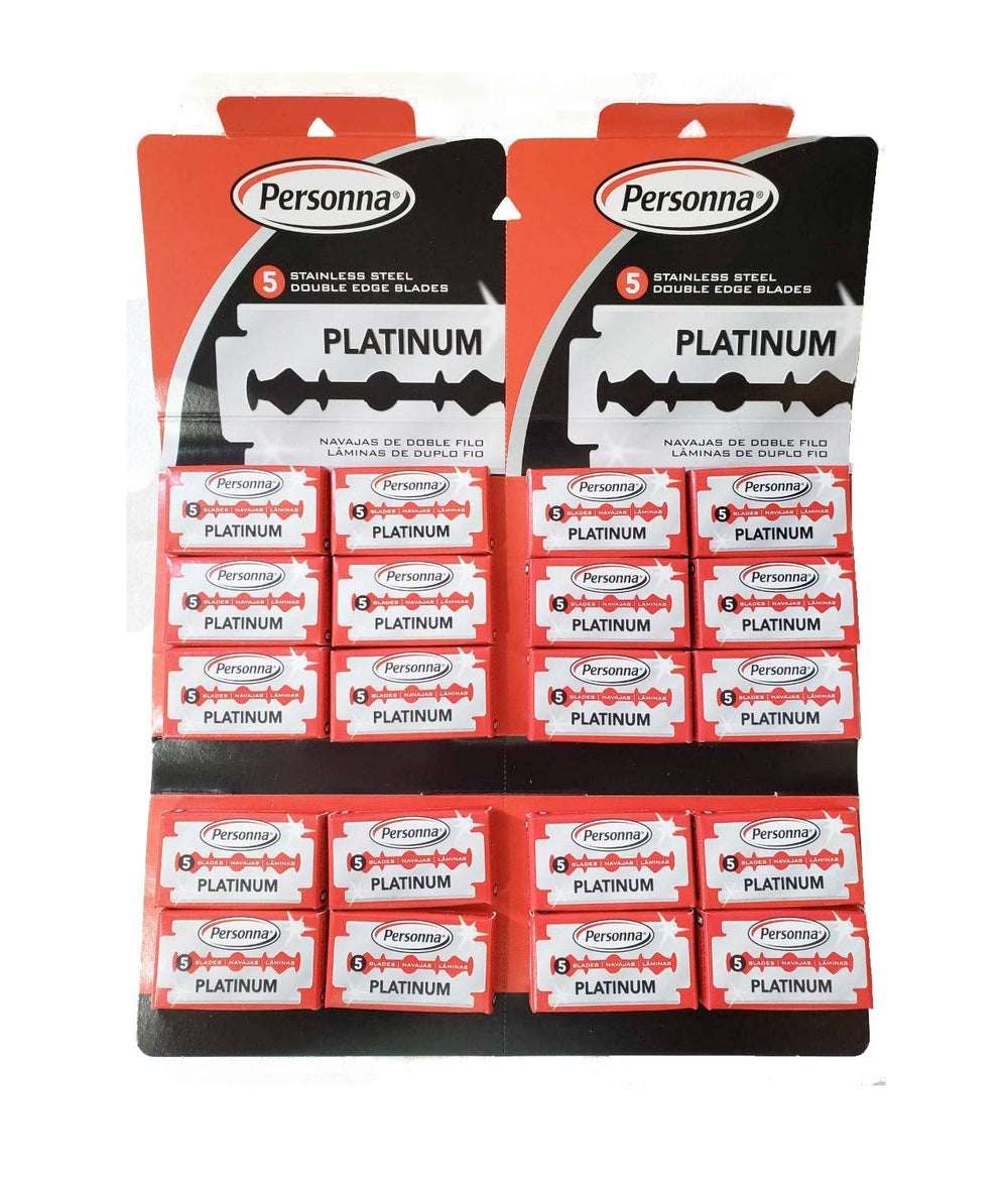 Personna Platinum Red Chrome, lame double tranchant pour rasage net.